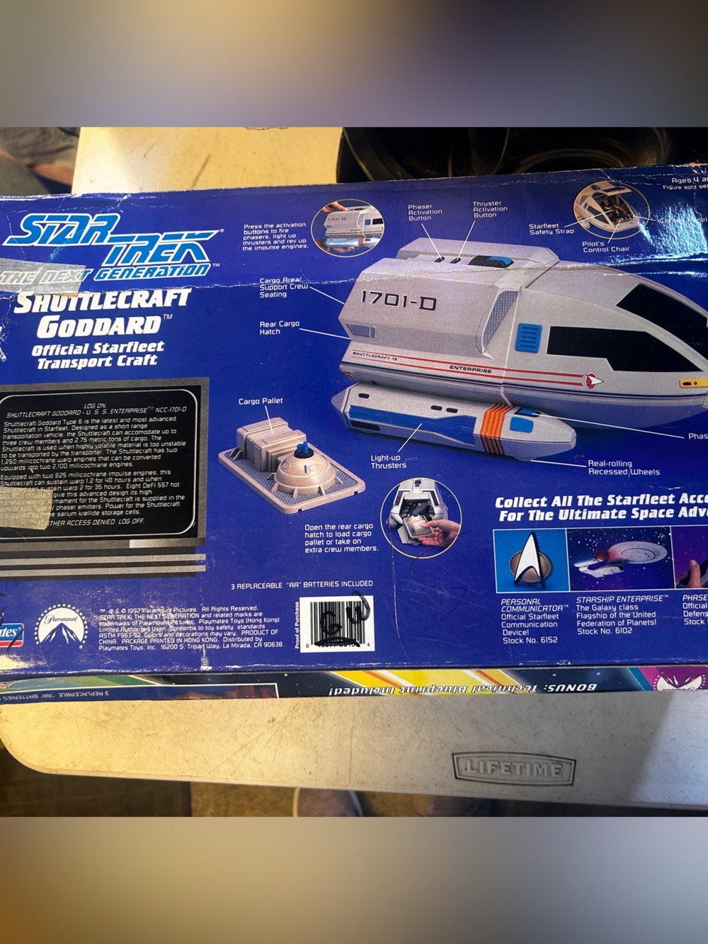 Working 1992 Playmates Star Trek: The Next Generation Shuttlecraft .#126522 - Picture 3 of 7